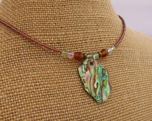 Load image into Gallery viewer, Brown, Green, Paua &amp; Bead Handmade Necklace
