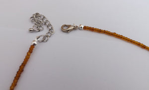 Brown with Gold Sheen Handmade Bead Necklace
