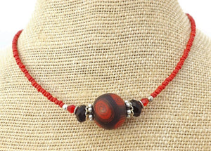 Burnt Orange Kathryn Design Handmade Bead necklace