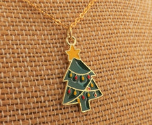 Load image into Gallery viewer, Christmas Tree Pendant &amp; Earrings Set
