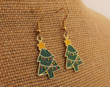 Load image into Gallery viewer, Christmas Tree Pendant &amp; Earrings Set
