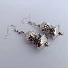 Load image into Gallery viewer, Chunky Silver Tone Handmade Bead Earrings
