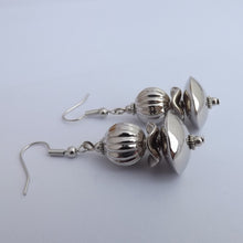 Load image into Gallery viewer, Chunky Silver Tone Handmade Bead Earrings
