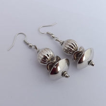Load image into Gallery viewer, Chunky Silver Tone Handmade Bead Earrings
