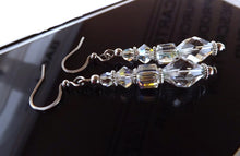 Load image into Gallery viewer, Clear AB Lustre Handmade Glass Bead Earrings
