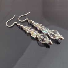 Load image into Gallery viewer, Clear AB Lustre Handmade Glass Bead Earrings
