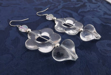 Load image into Gallery viewer, Clear Acrylic Flower &amp; Heart Handmade Acrylic Bead Earrings
