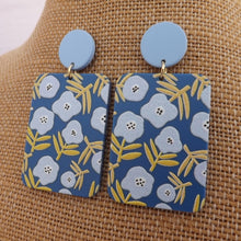 Load image into Gallery viewer, Cold Blue Floral Acrylic Earrings
