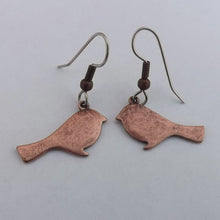 Load image into Gallery viewer, Copper Bird Drop Earrings
