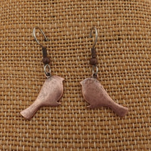 Load image into Gallery viewer, Copper Bird Drop Earrings
