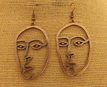 Load image into Gallery viewer, Copper Tone Face Earrings

