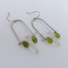 Load image into Gallery viewer, Crystal &amp; Green Teardrops Handmade Boho Drop Earrings
