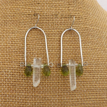 Load image into Gallery viewer, Crystal &amp; Green Teardrops Handmade Boho Drop Earrings
