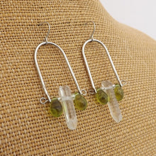 Load image into Gallery viewer, Crystal &amp; Green Teardrops Handmade Boho Drop Earrings
