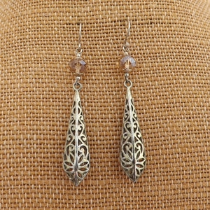 Crystal & Silver Tone Drop Earrings