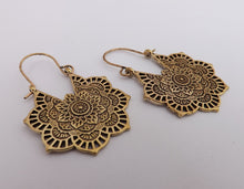 Load image into Gallery viewer, Floral Hoop Drop Earrings (two colour options)
