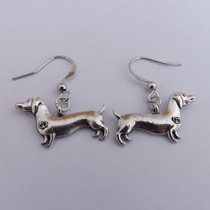 Dachshund (Sausage or Wiener Dog) Tone Earrings (Silver or Gold)