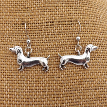 Load image into Gallery viewer, Dachshund (Sausage or Wiener Dog) Tone Earrings (Silver or Gold)
