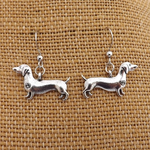 Dachshund (Sausage or Wiener Dog) Tone Earrings (Silver or Gold)