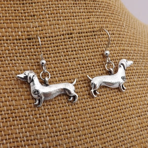 Dachshund (Sausage or Wiener Dog) Tone Earrings (Silver or Gold)