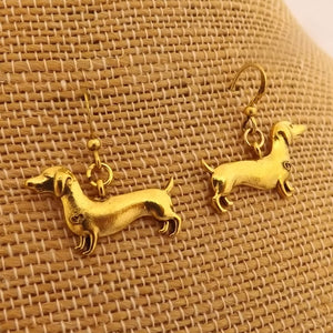 Dachshund (Sausage or Wiener Dog) Tone Earrings (Silver or Gold)