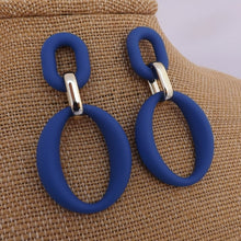 Load image into Gallery viewer, Colour &amp; Gold Tone Large Acrylic Earrings (Multiple colour options)
