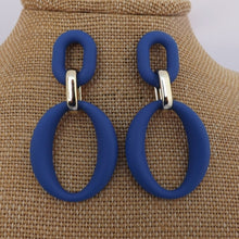 Load image into Gallery viewer, Colour &amp; Gold Tone Large Acrylic Earrings (Multiple colour options)
