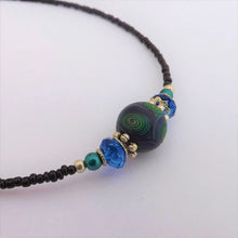 Load image into Gallery viewer, Dark Blue &amp; Green Kathryn Design Handmade Bead Necklace
