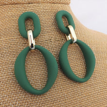 Load image into Gallery viewer, Colour &amp; Gold Tone Large Acrylic Earrings (Multiple colour options)
