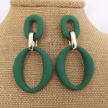 Load image into Gallery viewer, Colour &amp; Gold Tone Large Acrylic Earrings (Multiple colour options)
