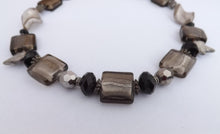 Load image into Gallery viewer, Dark Grey Square Foil Handmade Chunky bead necklace (Made in NZ)
