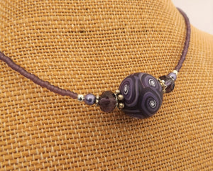 Dark Purple Kathryn Design Handmade bead necklace