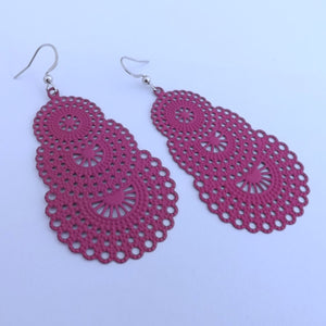 Filigree Drop Earrings (12 colour options)