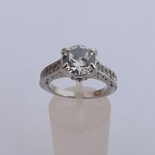 Load image into Gallery viewer, Faux Diamond Silver Tone Ring (size 8)
