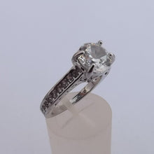 Load image into Gallery viewer, Faux Diamond Silver Tone Ring (size 8)
