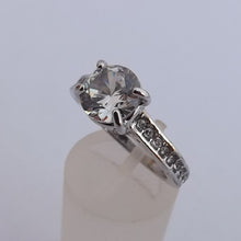 Load image into Gallery viewer, Faux Diamond Silver Tone Ring (size 8)
