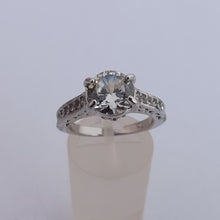 Load image into Gallery viewer, Faux Diamond Silver Tone Ring (size 8)
