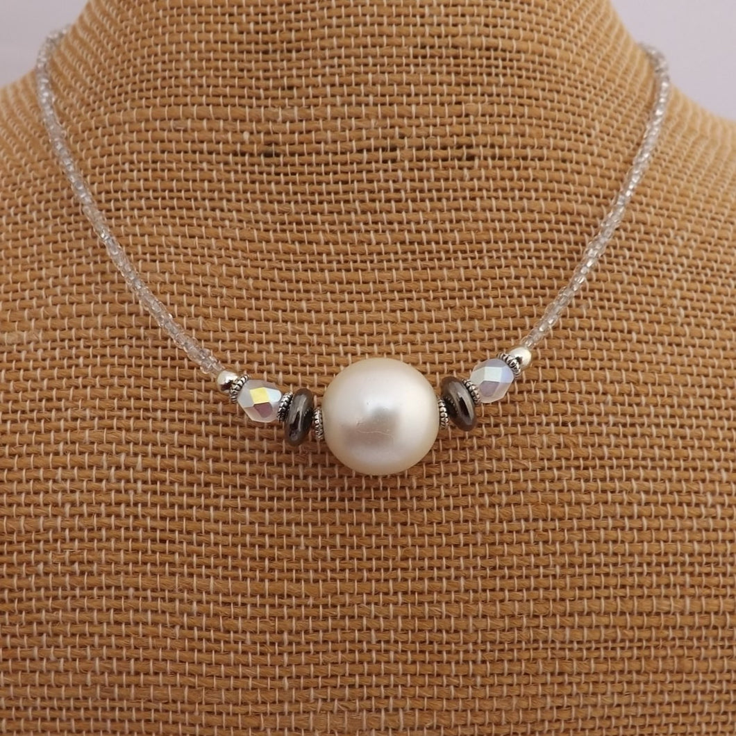 Faux Pearl Handmade Bead Necklace