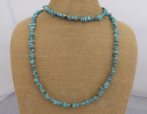 Faux Turquoise Chip Necklace