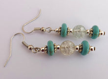 Load image into Gallery viewer, Faux Turquoise &amp; Blue Shatter Bead Earrings
