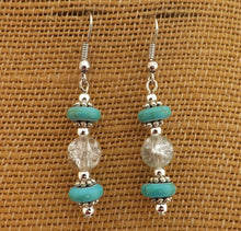 Load image into Gallery viewer, Faux Turquoise &amp; Blue Shatter Bead Earrings
