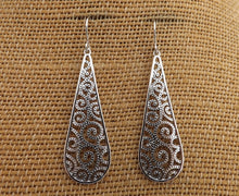 Load image into Gallery viewer, Filigree Style Koru Teardrop Earrings
