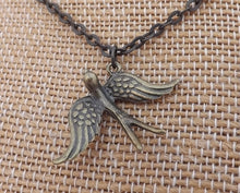 Load image into Gallery viewer, Flying Bird Bronze Tone Necklace
