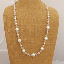 Load image into Gallery viewer, Freshwater Pearl &amp; Faceted Glass Handmade Bead Necklace
