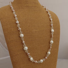 Load image into Gallery viewer, Freshwater Pearl &amp; Faceted Glass Handmade Bead Necklace
