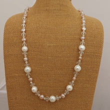 Load image into Gallery viewer, Freshwater Pearl &amp; Faceted Glass Handmade Bead Necklace
