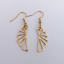 Load image into Gallery viewer, Geometric Drop Earrings (Silver or Gold Tone)
