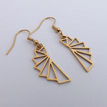 Load image into Gallery viewer, Geometric Drop Earrings (Silver or Gold Tone)
