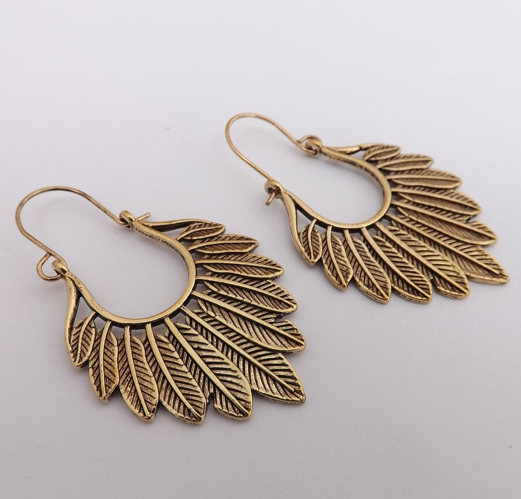 Feather Hoop Style Earrings (3 colour options)