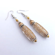 Load image into Gallery viewer, Gold &amp; Clear Handmade Bead Earrings
